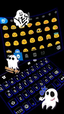 Blue Black Keyboard Theme android App screenshot 2