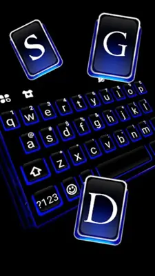 Blue Black Keyboard Theme android App screenshot 3